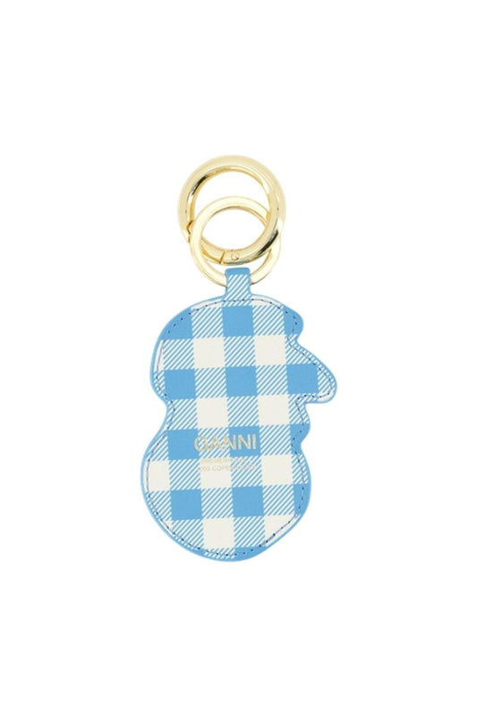 Apple-Schlüsselanhänger - Ganni - Leder - Blau