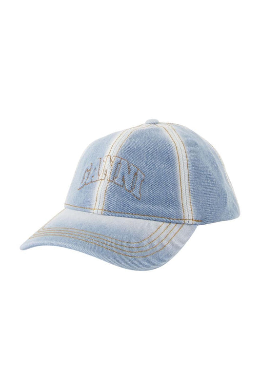 Mütze - Ganni - Baumwolle - Blau