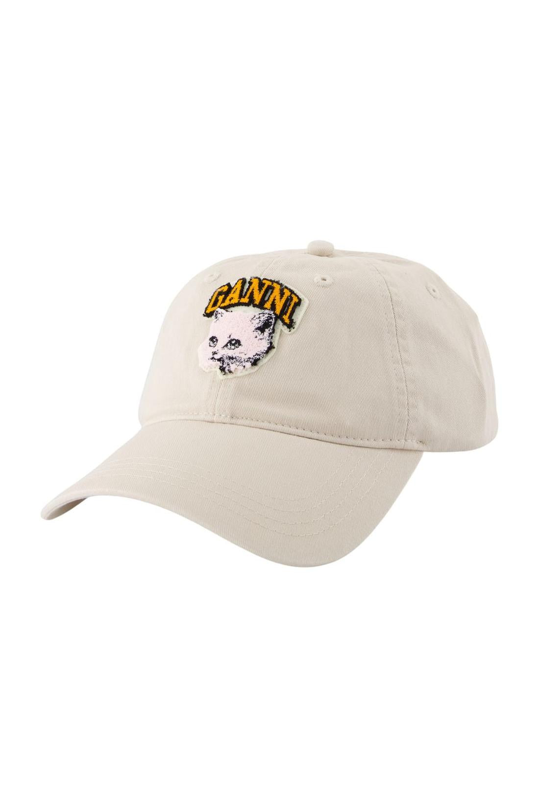 Cat Mütze - Ganni - Baumwolle - Weiß