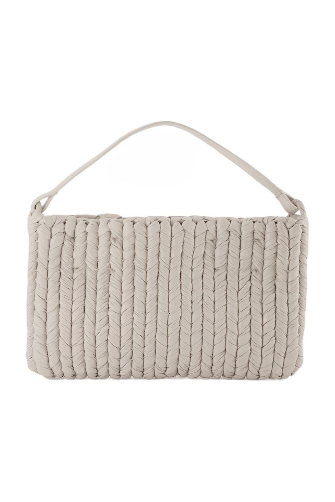 Tasche The Square Bag aus weißem, veganem Nappaleder