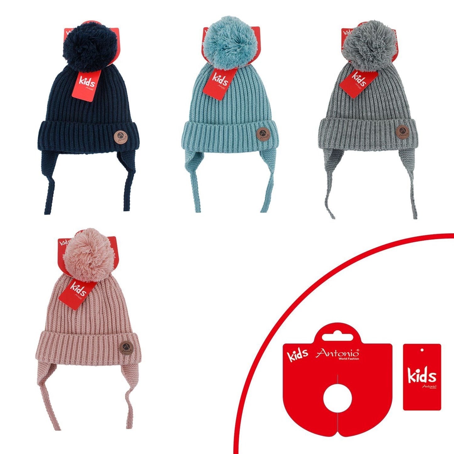 Kinder Winter Mütze » Bommelmütze für warme Ohren » Wintermütze » Kindermütze mit Bommel