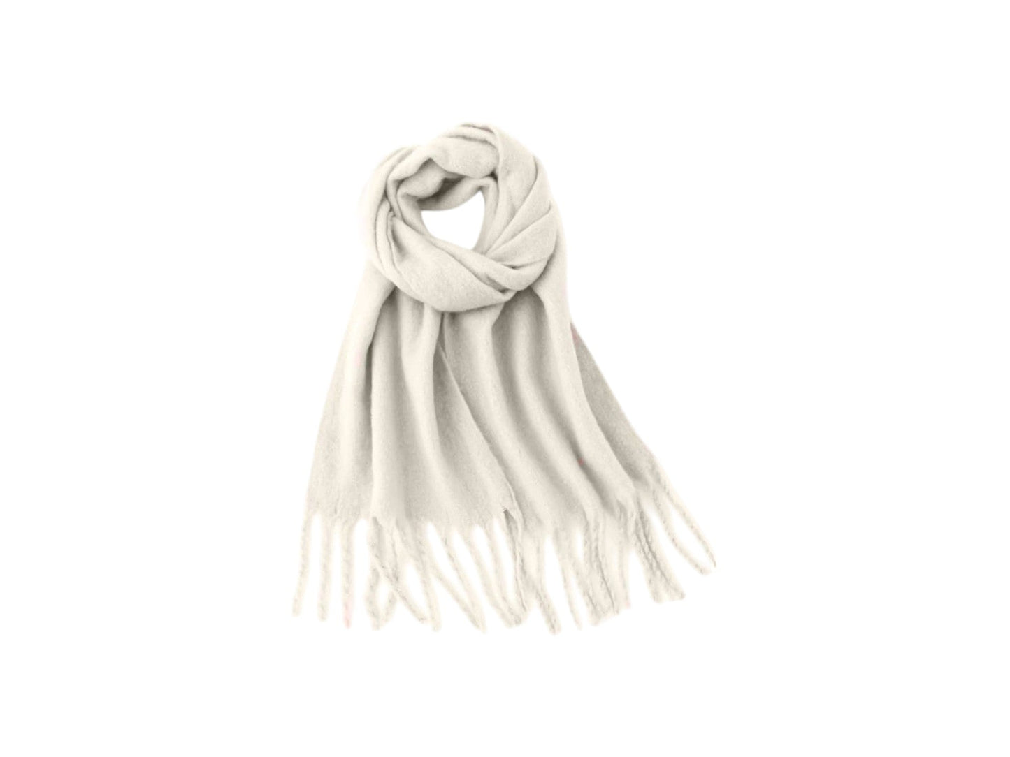 Fransenschal Bouclé » Damenschal 210 x 40 cm » Winter Damen Schal mit Quasten » Winterschal Super Soft