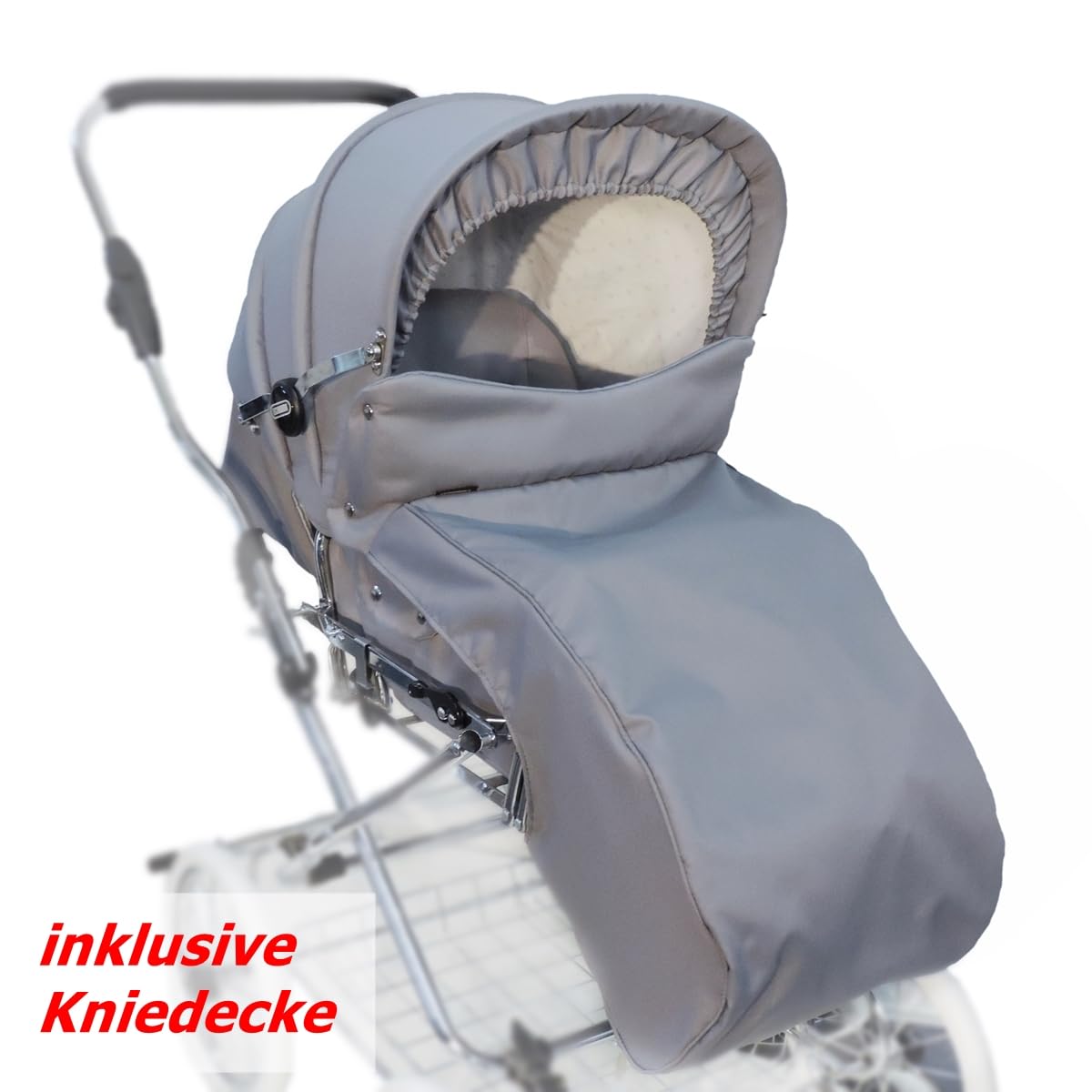 EICHHORN Kinderwagen Kombikinderwagen Komplett-Set, 0-3 Jahre, umbaubar zum Sportwagen, inklusive Babytragetasche, Stoff Grau, ECCO-Räder