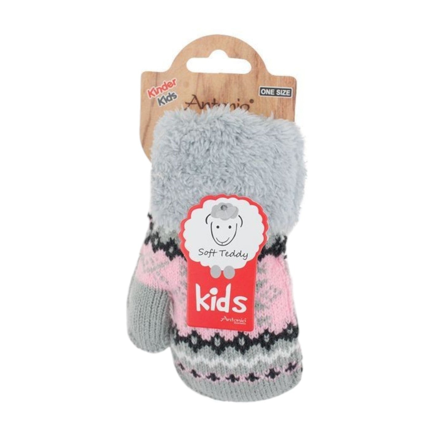Kinder Fäustlinge » Strickhandschuhe Winter Norweger Stern » Kids Winterhandschuhe mit Soft Teddy » Kinderhandschuhe