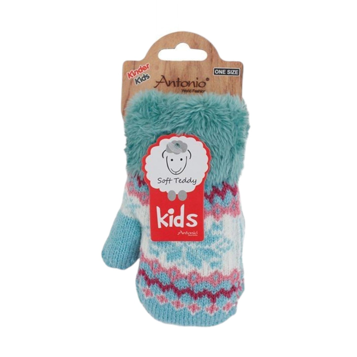 Kinder Fäustlinge » Strickhandschuhe Winter Norweger Stern » Kids Winterhandschuhe mit Soft Teddy » Kinderhandschuhe