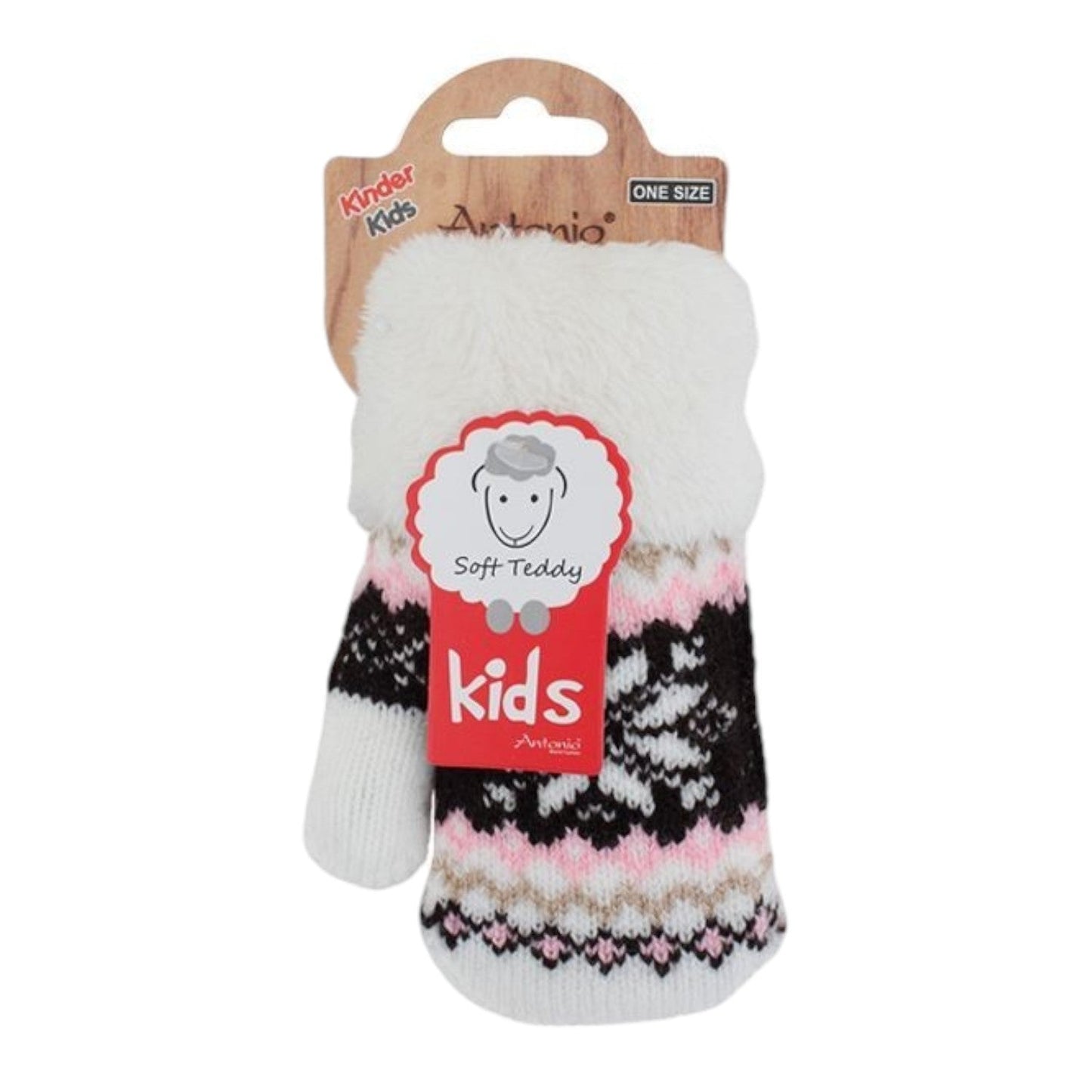 Kinder Fäustlinge » Strickhandschuhe Winter Norweger Stern » Kids Winterhandschuhe mit Soft Teddy » Kinderhandschuhe