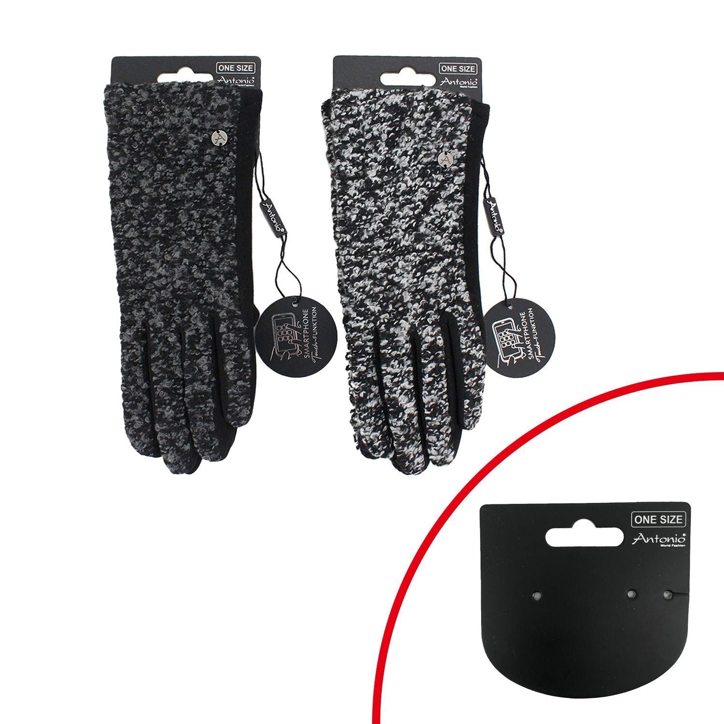 Winter Damen Handschuhe Bouclé » günstige Fingerhandschuhe » Winterhandschuhe mit Smartphone Touch-Funktion