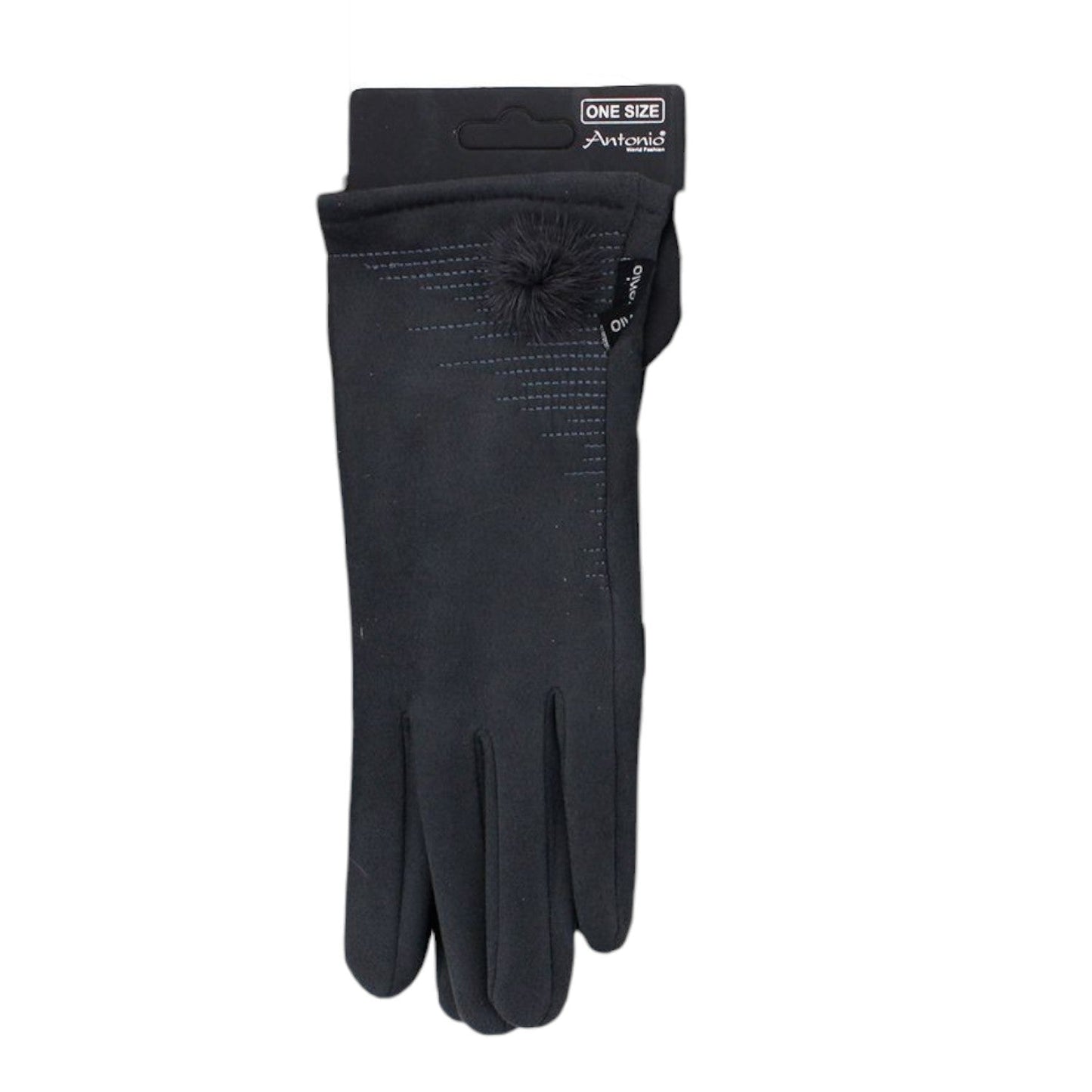 Winter Damen Handschuh Puschel » Winterhandschuhe mit Bommel » Fingerhandschuhe mit Touchfunktion