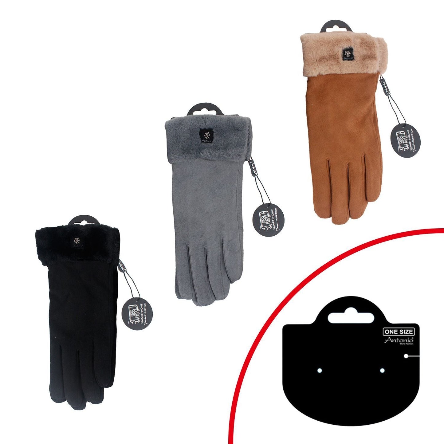 Winter Handschuhe » Gefütterte Fingerhandschuhe Suede mit Thermo Teddy » Winterhandschuhe mit Touchfunktion