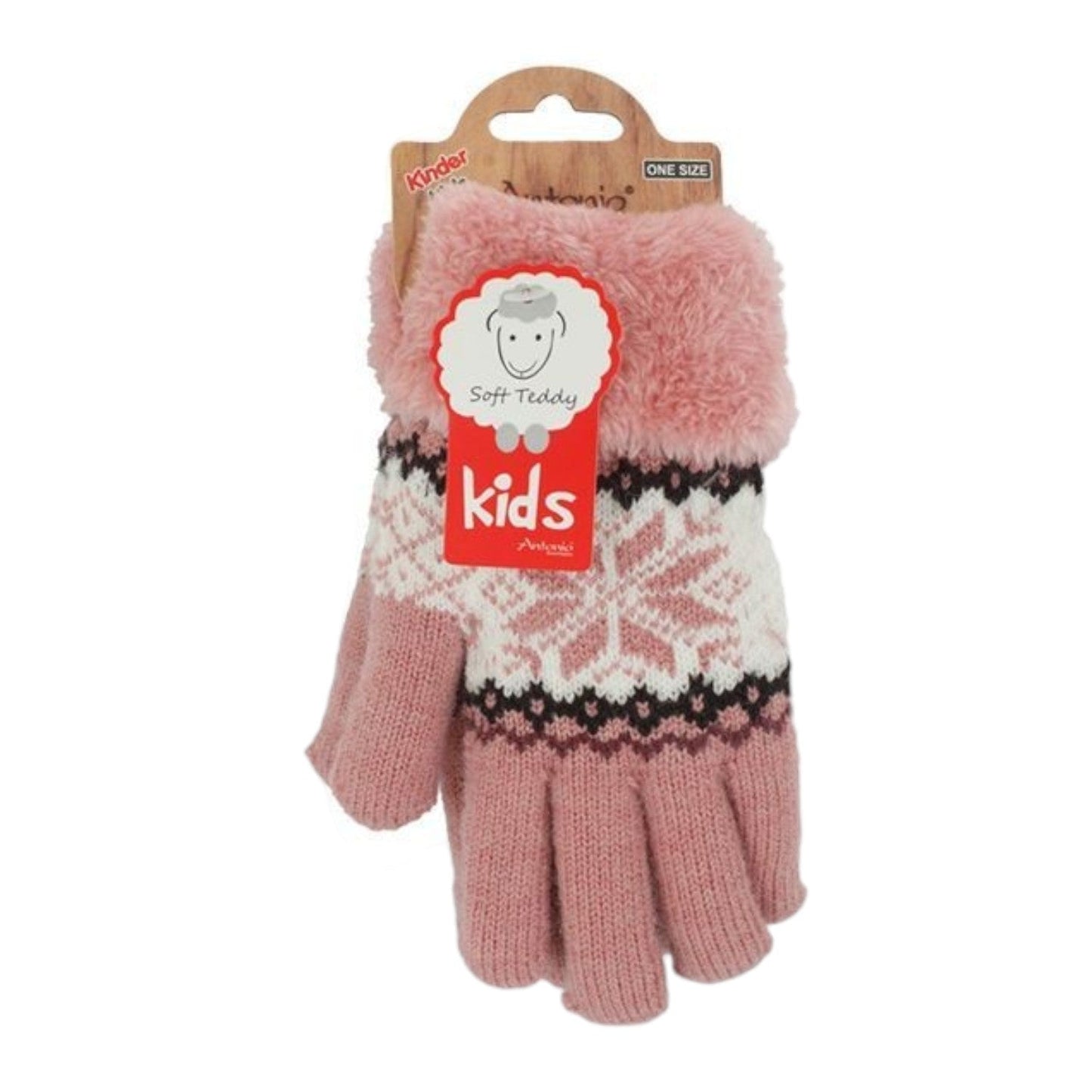 Kinderhandschuhe mit Soft Teddy » gefütterte Kinder Handschuhe » Fingerhandschuhe Angori » Kinder Winterhandschuhe » Strickhandschuhe mit Norweger Stern