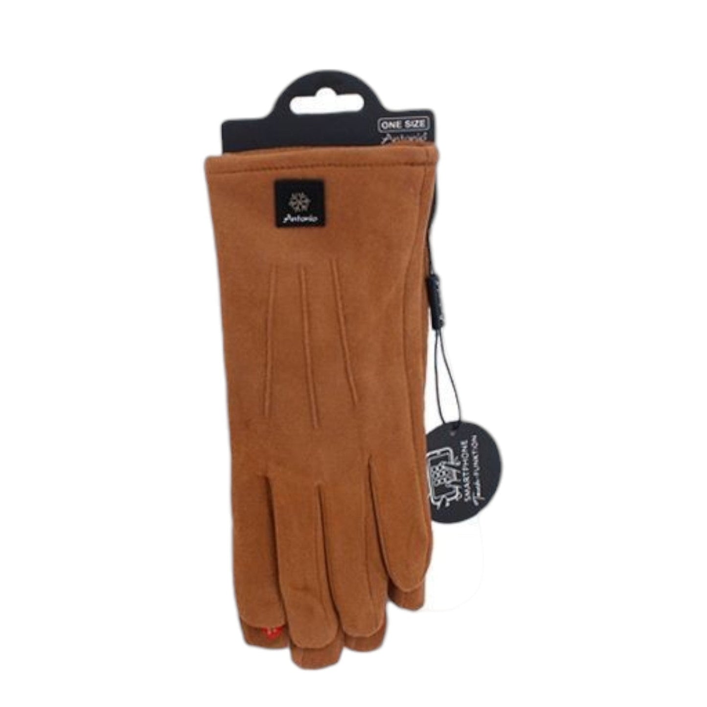 Gefütterte Winter Damen Handschuhe » Winterhandschuhe mit Teddy Innenfutter » Fingerhandschuhe mit drei Streifen auf Handrücken | Touchfunktion