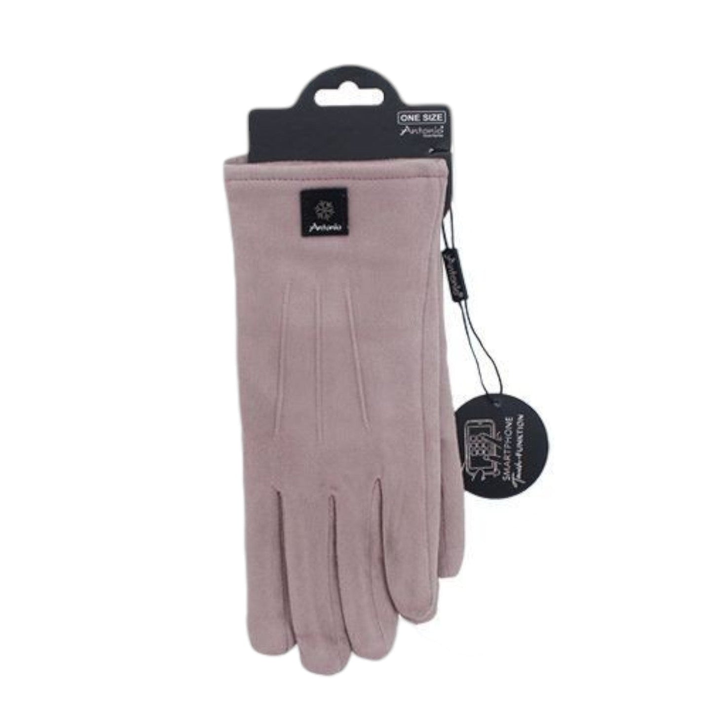 Gefütterte Winter Damen Handschuhe » Winterhandschuhe mit Teddy Innenfutter » Fingerhandschuhe mit drei Streifen auf Handrücken | Touchfunktion