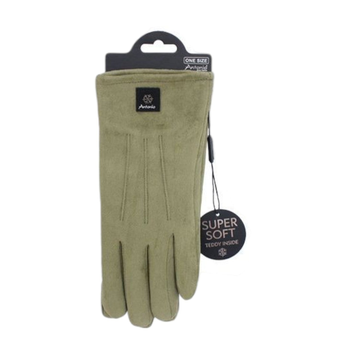 Gefütterte Winter Damen Handschuhe » Winterhandschuhe mit Teddy Innenfutter » Fingerhandschuhe mit drei Streifen auf Handrücken | Touchfunktion