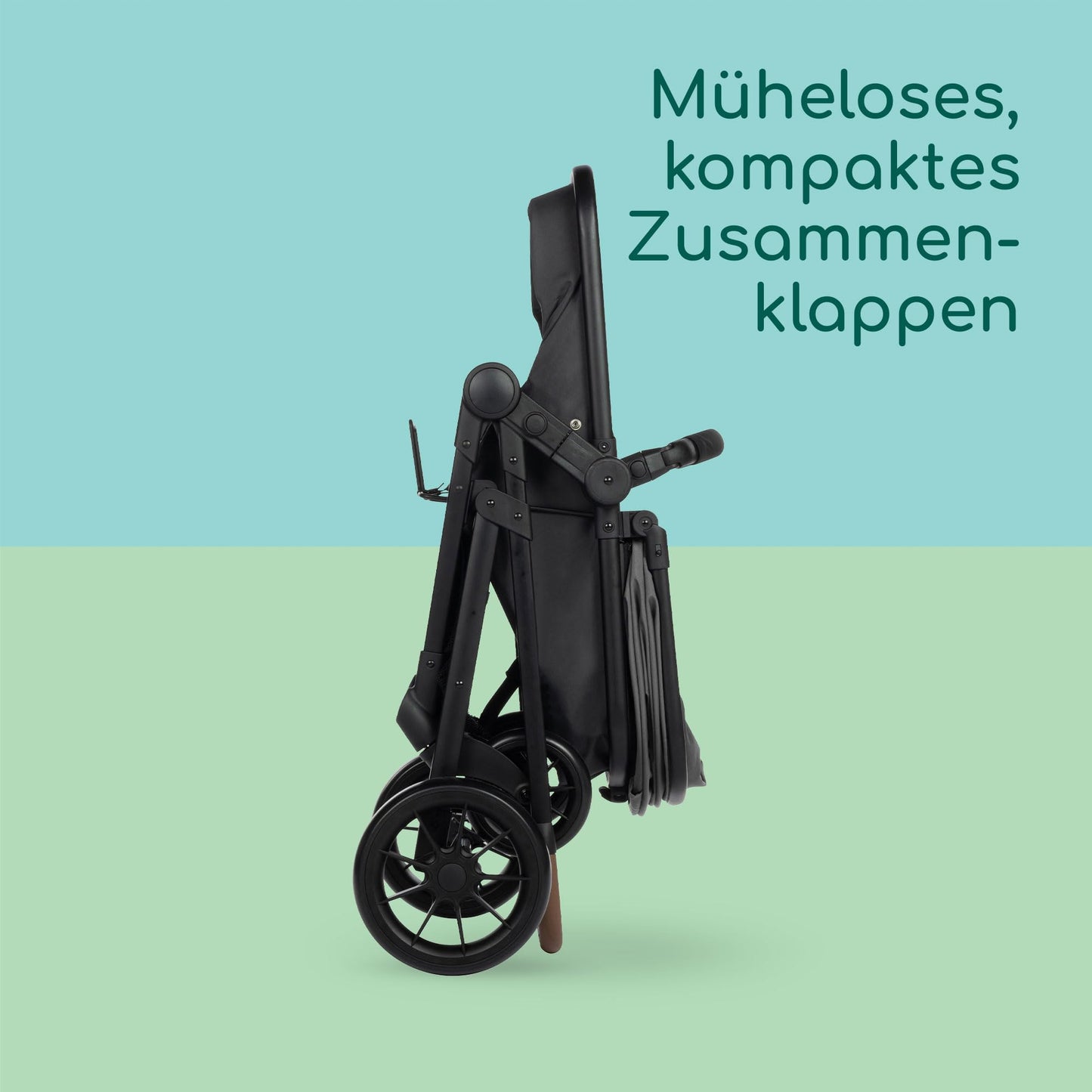 Bebeconfort Luvia Trio, Kinderwagen 3 in 1, 0–4 Jahre (0–22 kg), Baby Kinderwagen, Babyschale, Kinderwagenaufsatz, Smartes Faltsystem, Verstellbarer Schieber, Stoßdämpfung auf Rädern, Mineral Graphite