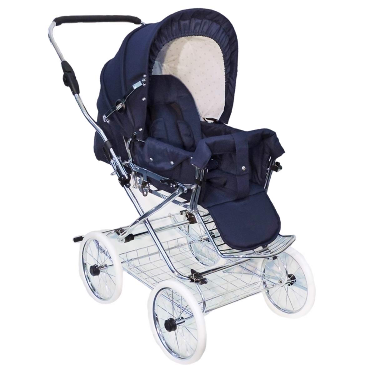 EICHHORN Kinderwagen Kombikinderwagen Komplett-Set, 0-3 Jahre, umbaubar zum Sportwagen, inklusive Babytragetasche, EVA-Rad, marineblau