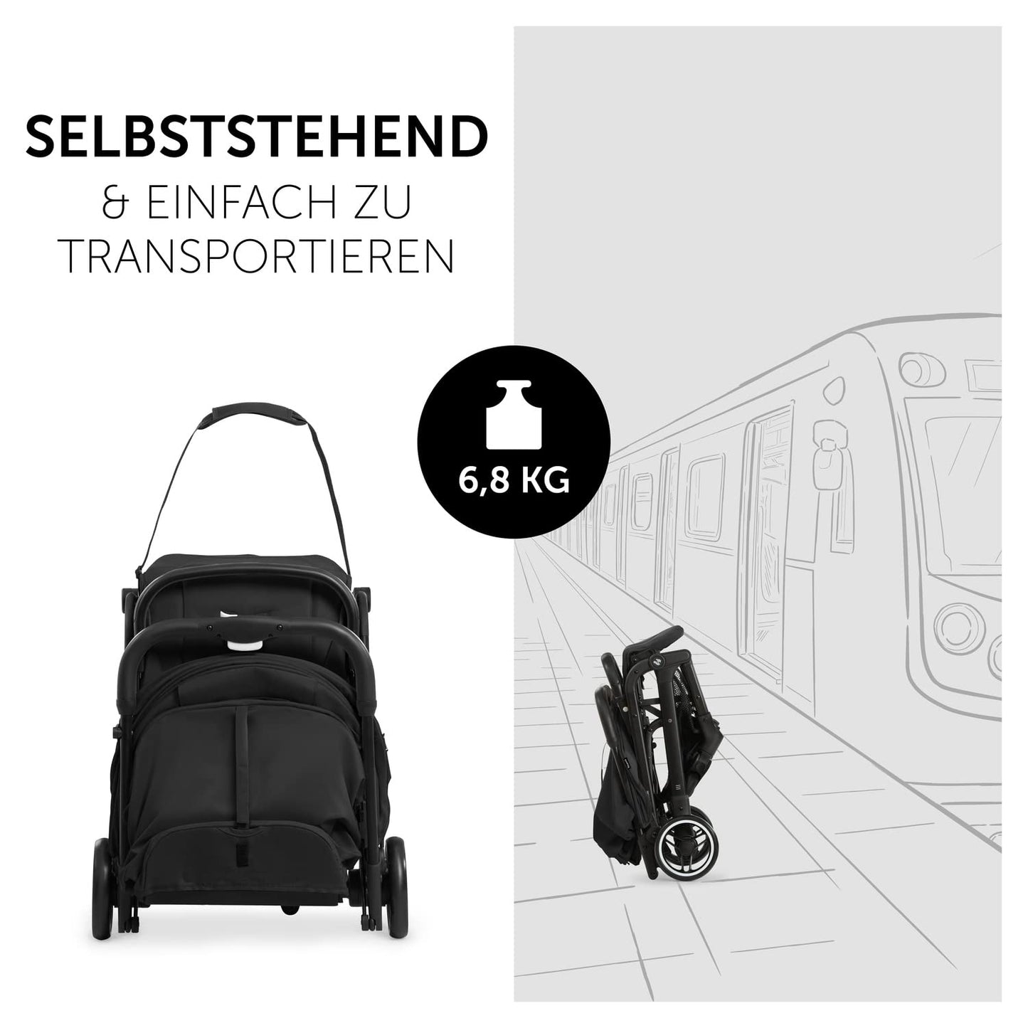 Hauck Travel N Care Dark Olive Kinderwagen – Leichter Reise Buggy für Kinder ab Geburt bis 22 kg mit Liegefunktion, kompakt und UPF 50+