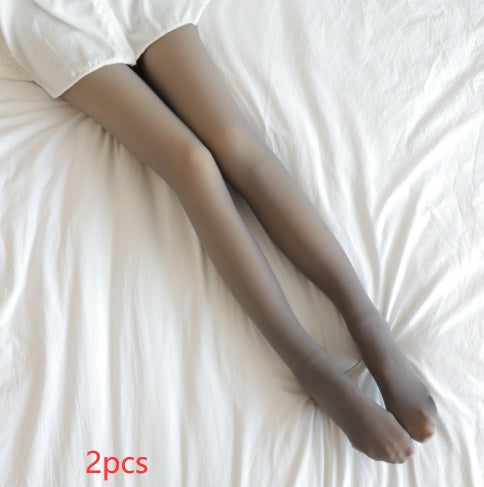 Fake Translucent Plus Size Leggings Fleece Lined Tights Fall And Winter Warm Fleece  Winter  Women Fleece Lined Pantyhose Thermal Winter Tights