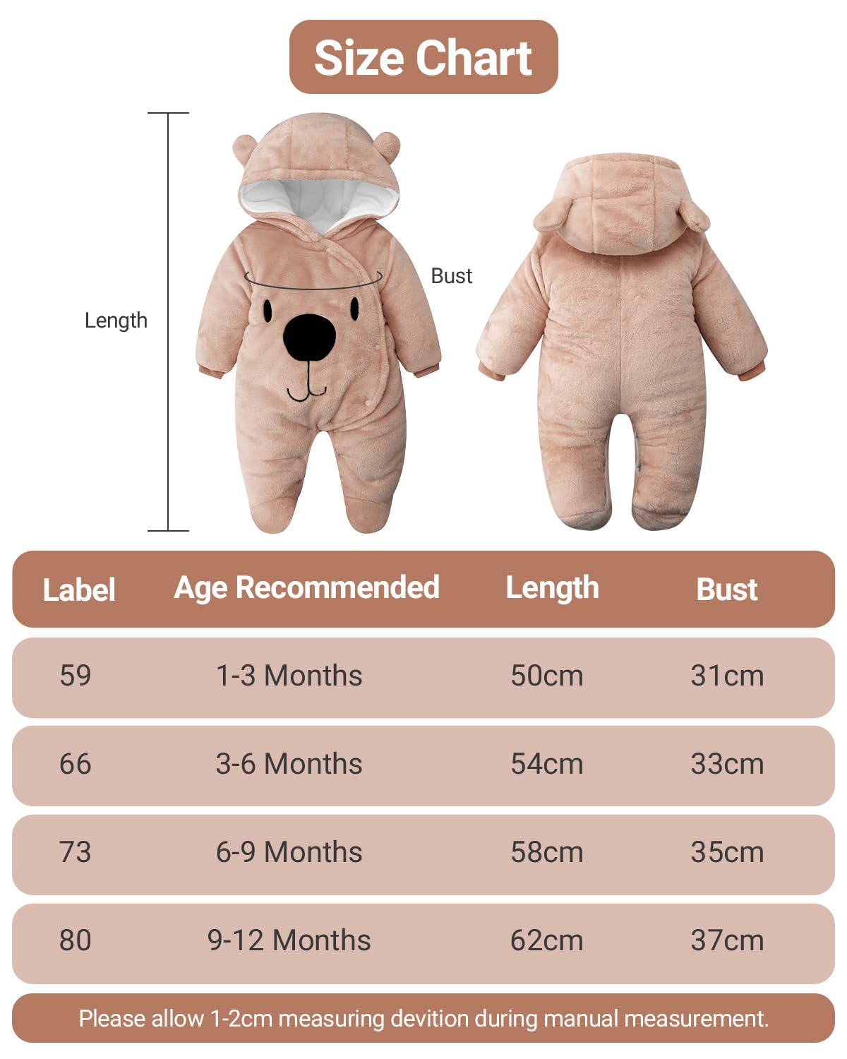 Baby Overall Winter Mit Kapuze Schneeanzug Flanell Strampler Spieler Spielanzug Mit Füße Karikatur Jumpsuit Kleidung 0-3 Monate