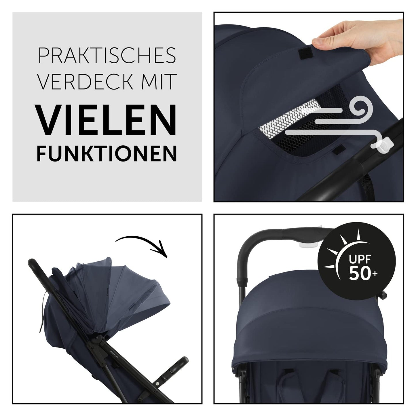 Hauck Travel N Care Dark Olive Kinderwagen – Leichter Reise Buggy für Kinder ab Geburt bis 22 kg mit Liegefunktion, kompakt und UPF 50+
