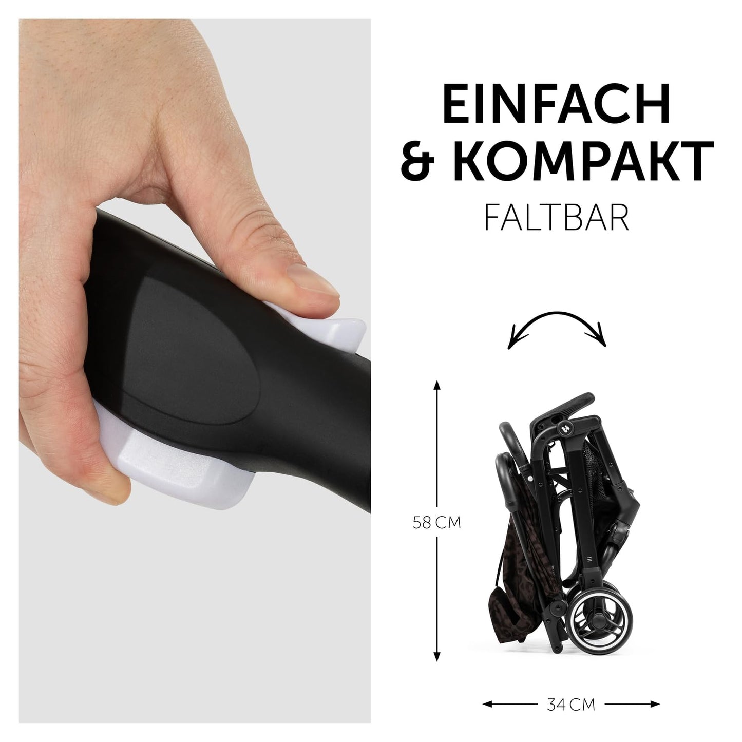 Hauck Travel N Care Dark Olive Kinderwagen – Leichter Reise Buggy für Kinder ab Geburt bis 22 kg mit Liegefunktion, kompakt und UPF 50+