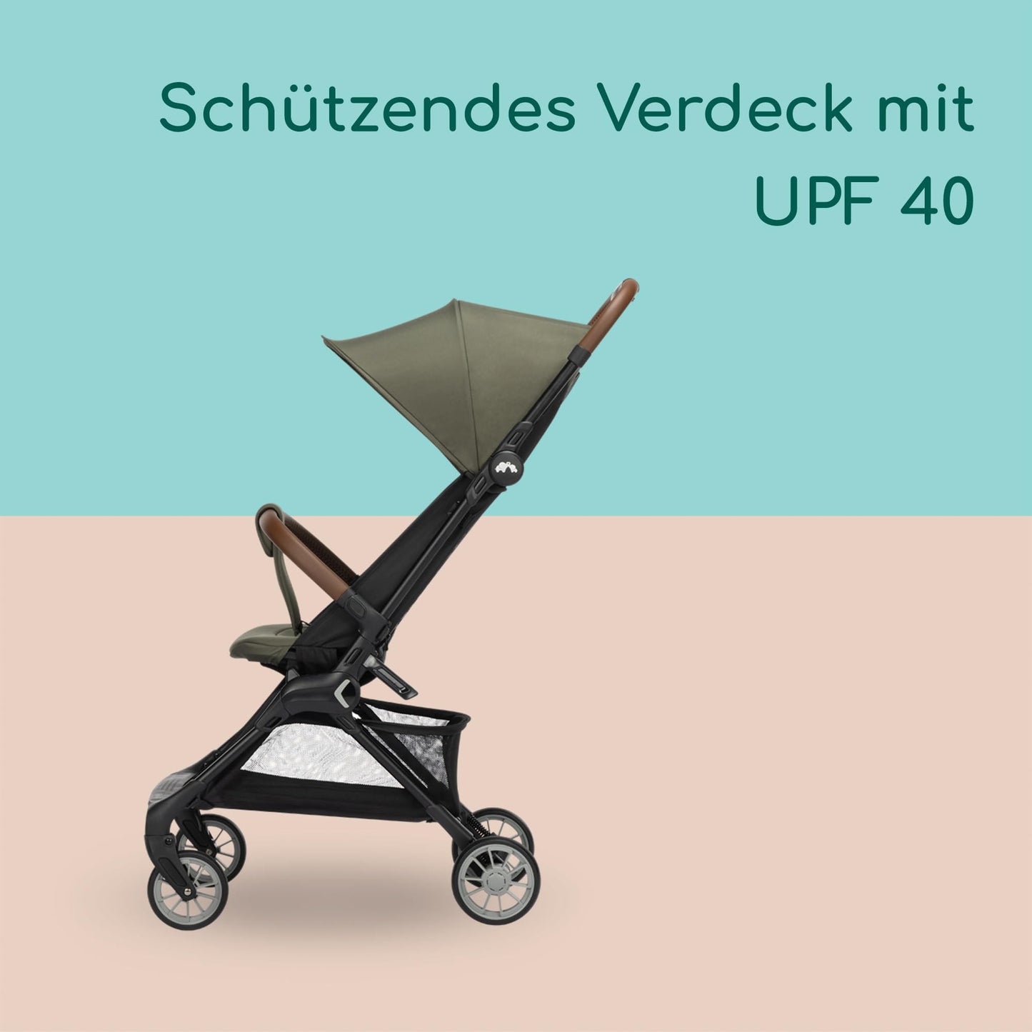 Bebeconfort Zephir, kompakter Baby Kinderwagen, 0–4 Jahre (bis zu 22 kg), leichter Reise Buggy (4,5 kg), in Kabinengröße, flacher und verstellbarer Sitz, Aufbewahrungskorb, Mineral Green