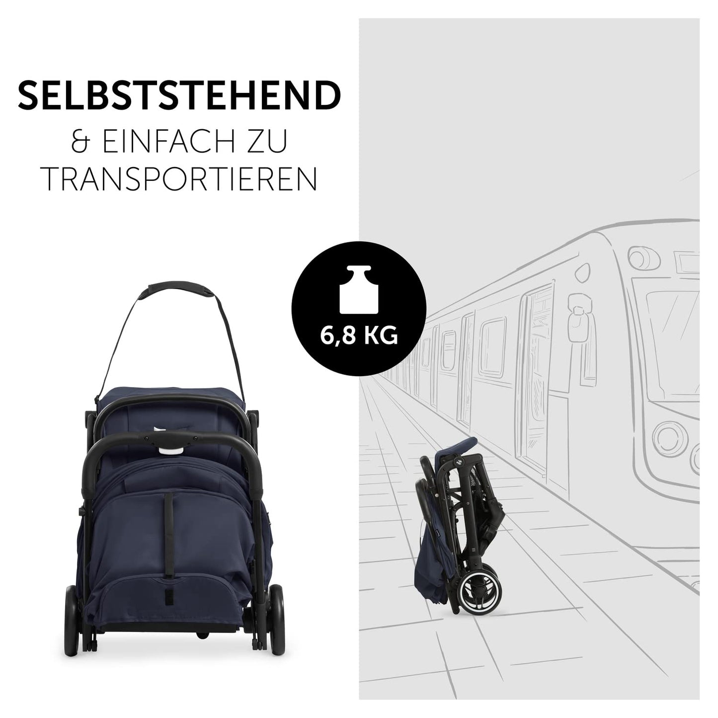 Hauck Travel N Care Dark Olive Kinderwagen – Leichter Reise Buggy für Kinder ab Geburt bis 22 kg mit Liegefunktion, kompakt und UPF 50+