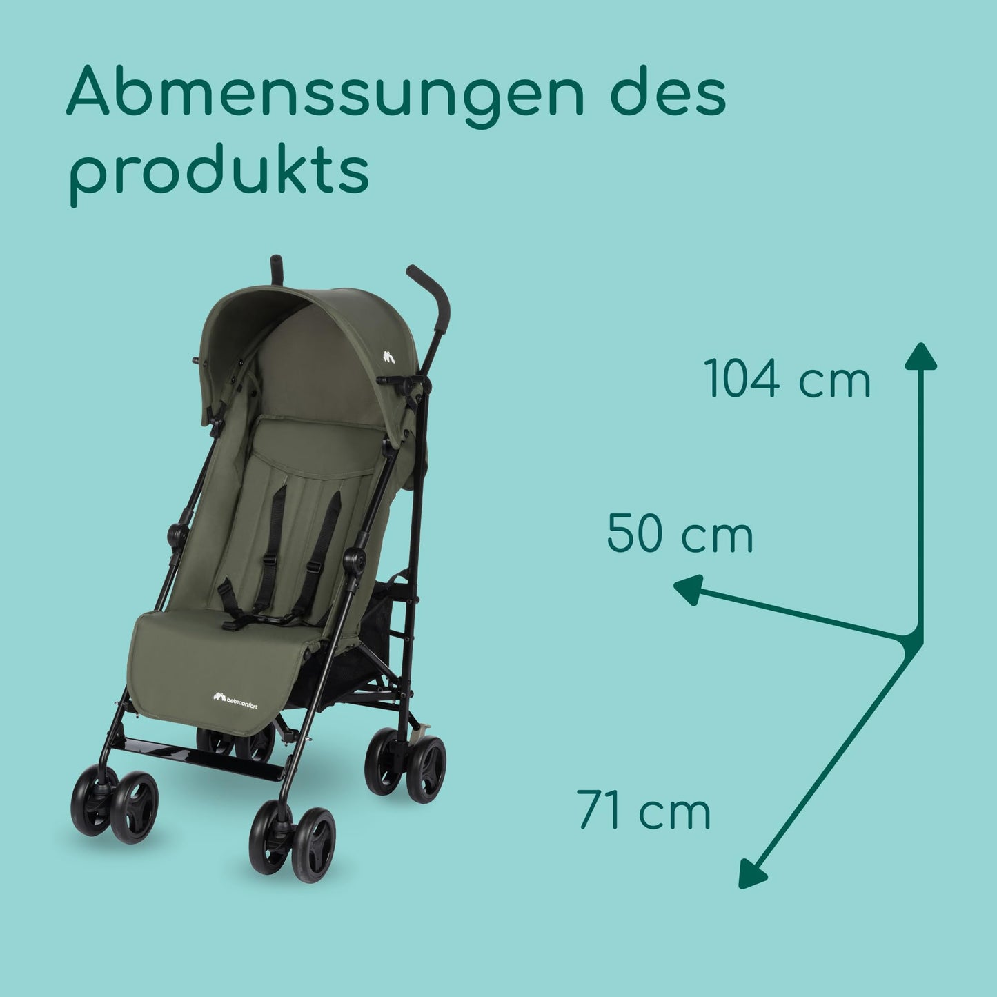 Bebeconfort Rainbow, Kinderwagen, Kompakt und Wendig, 6 Monaten bis 4 Jahre, bis zu 22 kg, Mineral Graphite