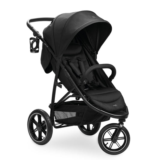Hauck Buggy Rapid 3R Kinderwagen für Kinder bis 22 kg, mit Gummi Reifen, Klein Zusammenklappbar, UV-Schutz 50+, Schlaffunktion ab Geburt, Höhenverstellbarer Schieber und Großem Korb bis 3 kg (Black)