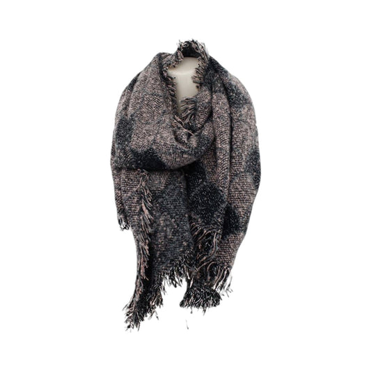 Winter Damen Schal » Winterschal High Volume » Damenschal Lurex » Fransenschal mit Drachenhaut Optik