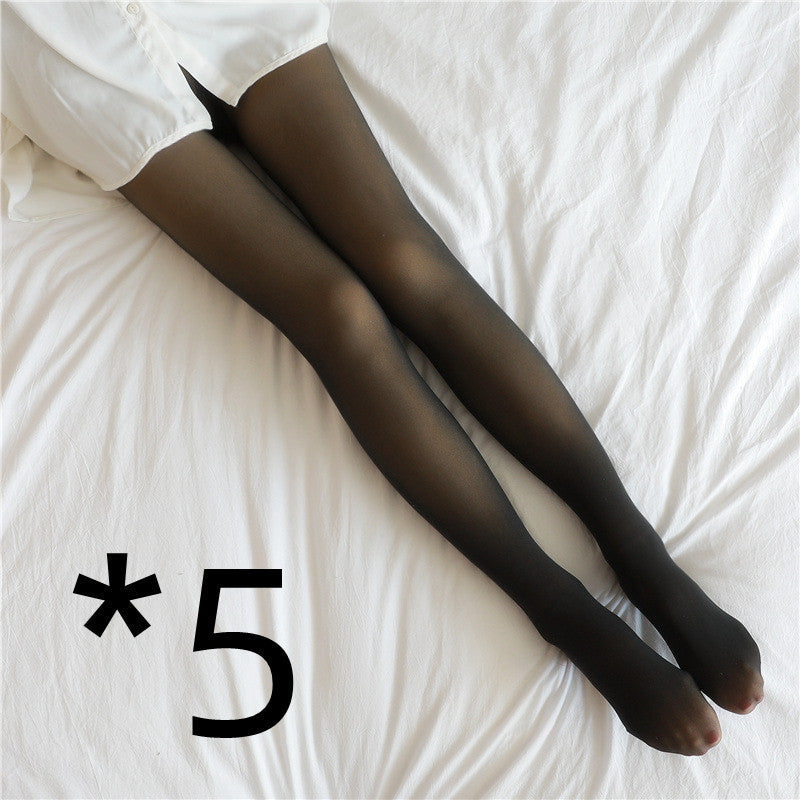 Fake Translucent Plus Size Leggings Fleece Lined Tights Fall And Winter Warm Fleece  Winter  Women Fleece Lined Pantyhose Thermal Winter Tights