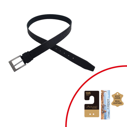 Ledergürtel für Männer » Herren Gürtel » Echt Leder Herrengürtel » schwarz matt 4 cm
