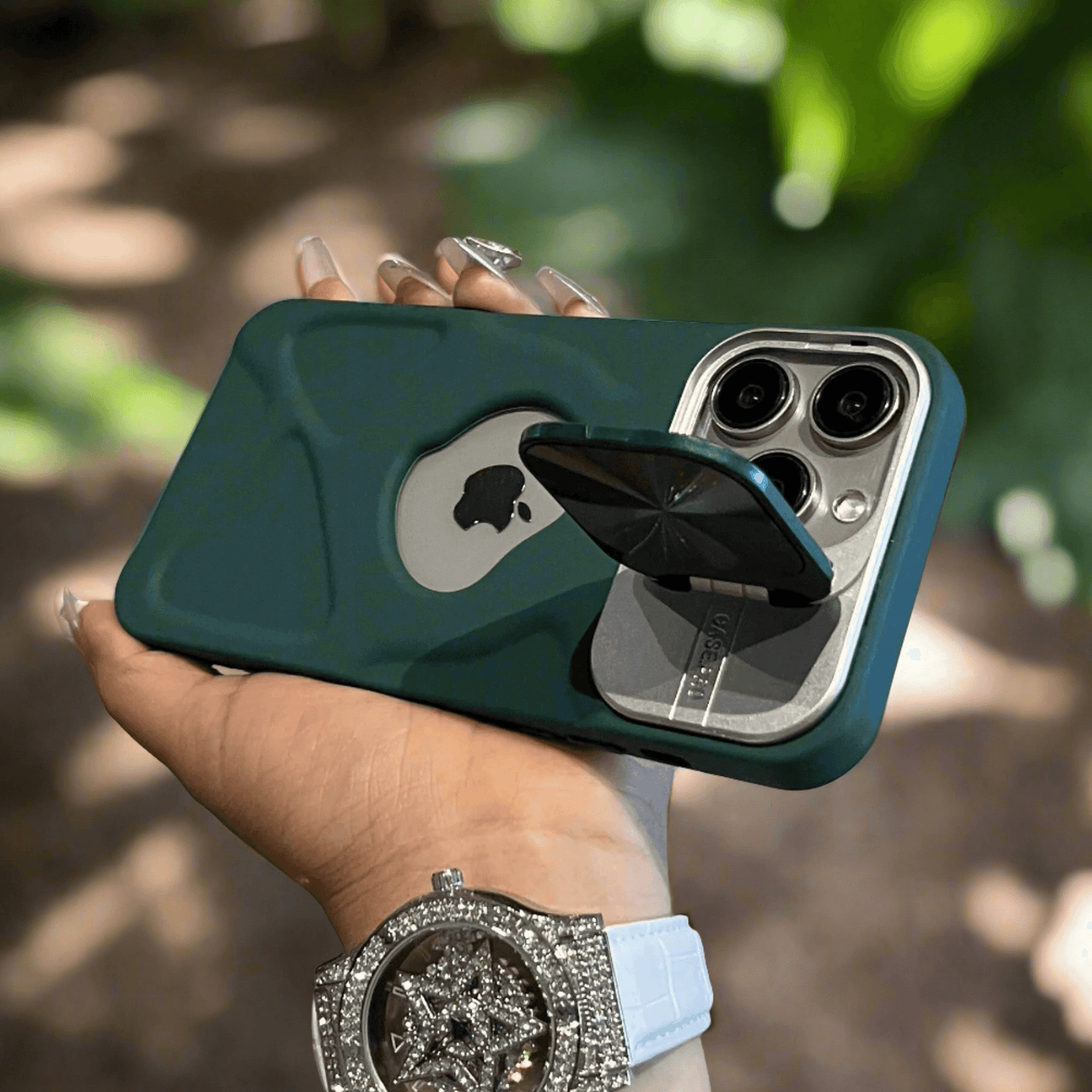 Fashion logo hole magnetic case for iphone lens protection covers