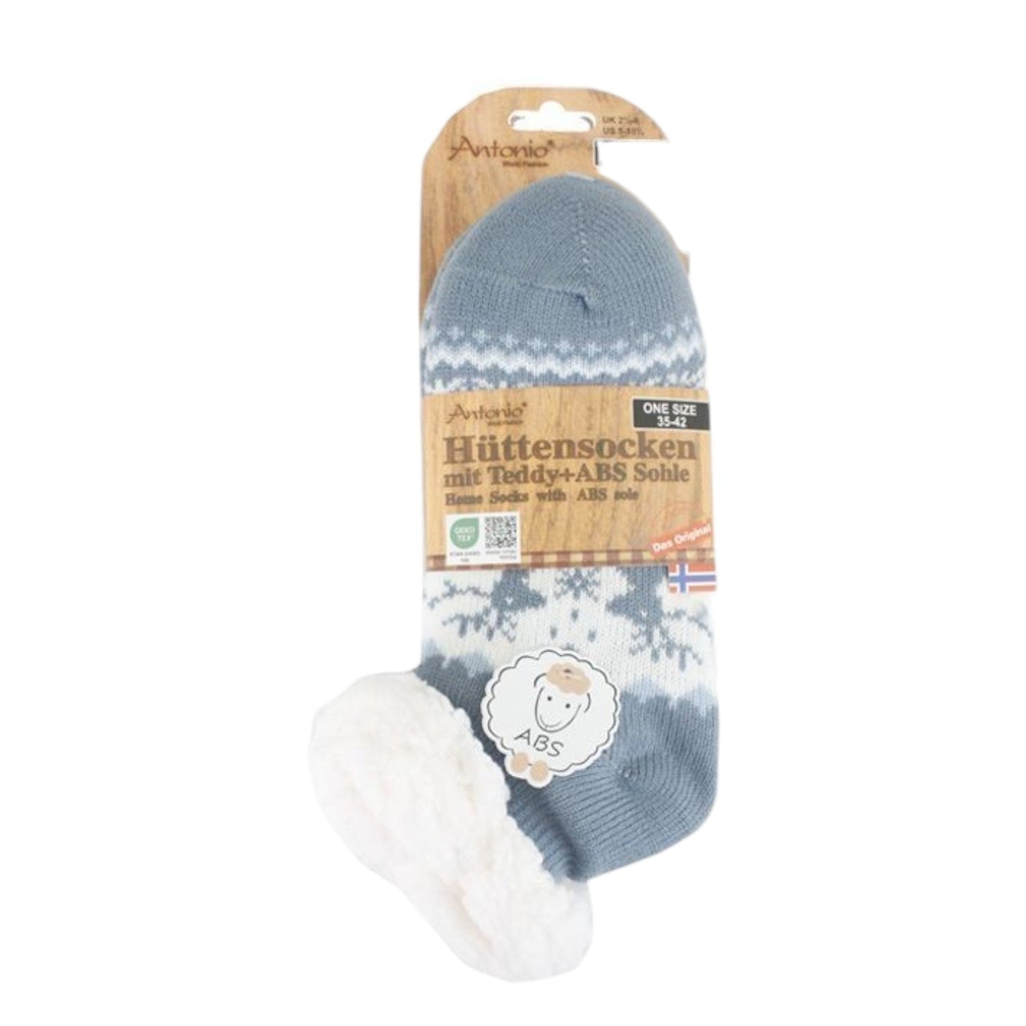 Hüttensocken für Damen » Kuschelsocken » Socken mit Teddy und ABS Sohle » 3/4 Länge | Wintersocken in Einheitsgröße 35-42