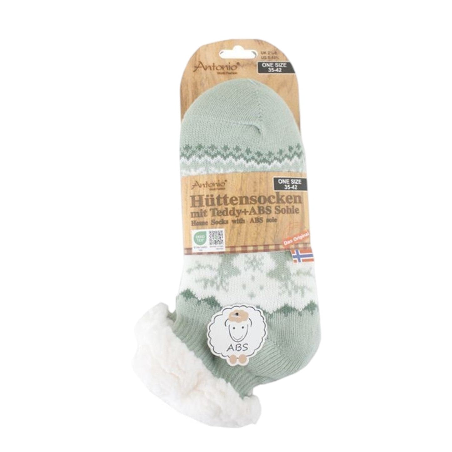 Hüttensocken für Damen » Kuschelsocken » Socken mit Teddy und ABS Sohle » 3/4 Länge | Wintersocken in Einheitsgröße 35-42