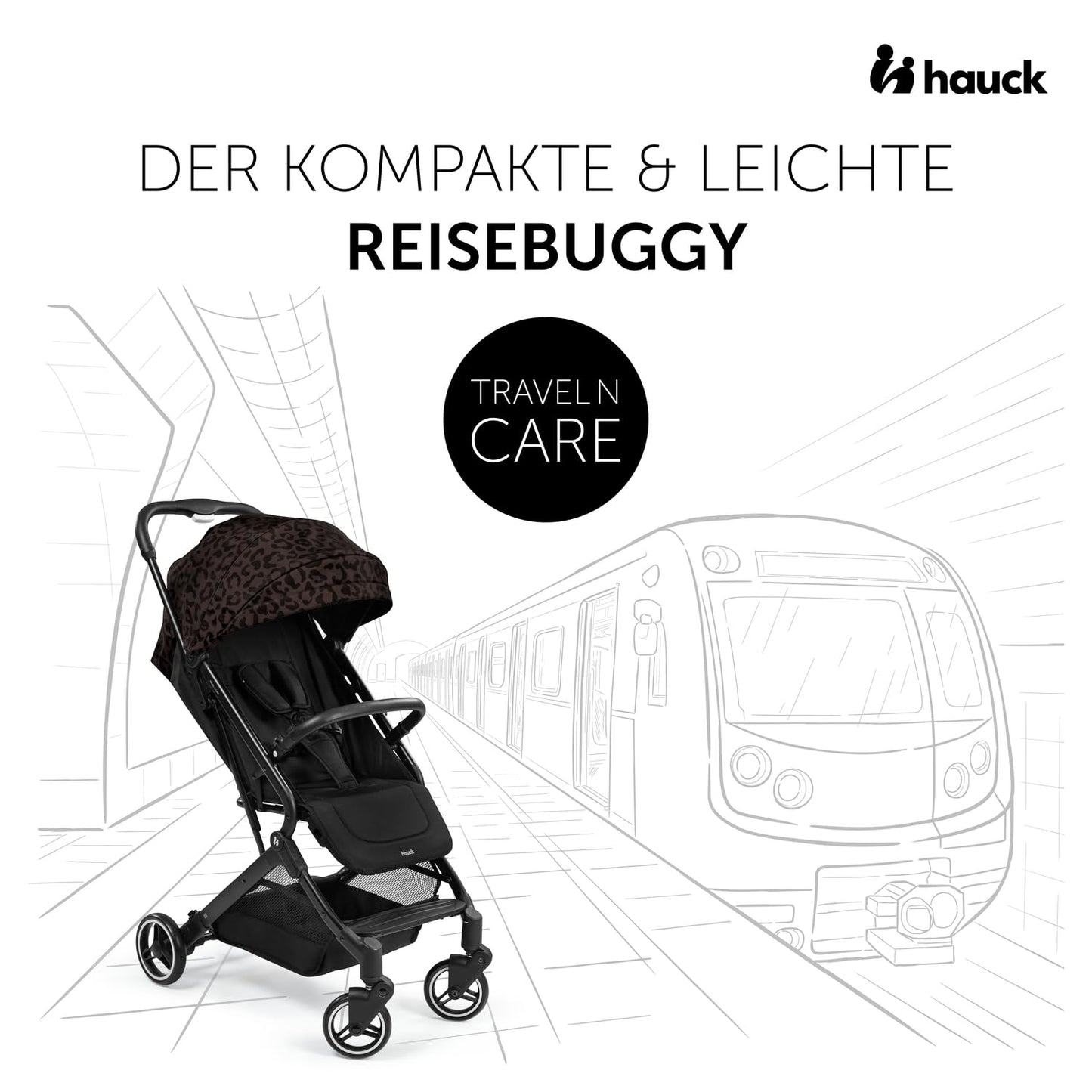 Hauck Travel N Care Dark Olive Kinderwagen – Leichter Reise Buggy für Kinder ab Geburt bis 22 kg mit Liegefunktion, kompakt und UPF 50+