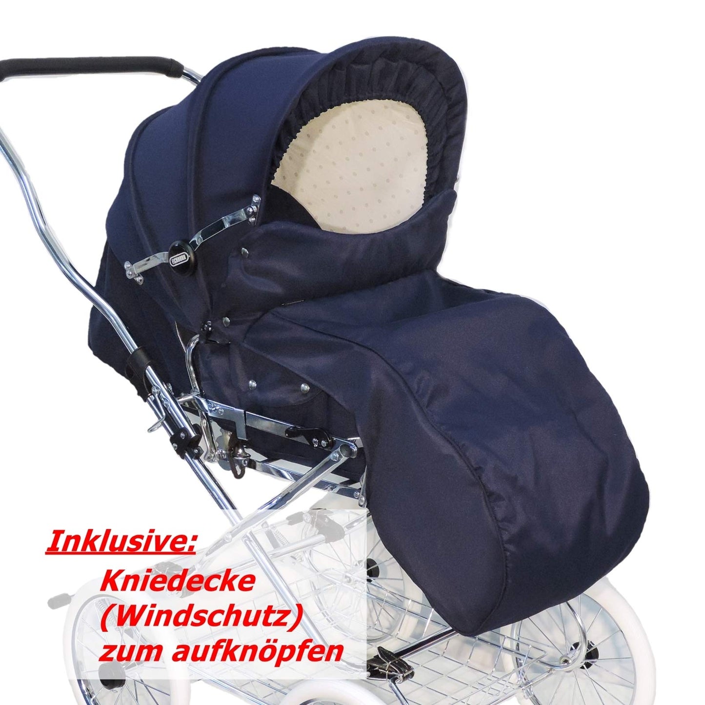 EICHHORN Kinderwagen Kombikinderwagen Komplett-Set, 0-3 Jahre, umbaubar zum Sportwagen, inklusive Babytragetasche, EVA-Rad, marineblau