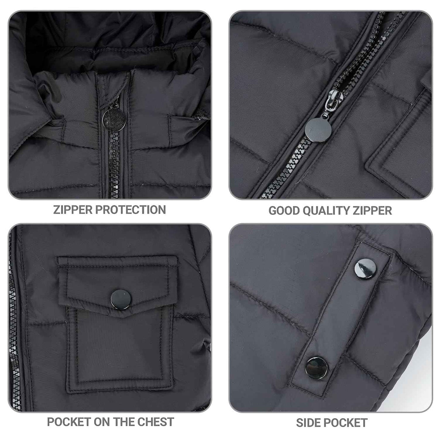 Kinder Daunenjacke Schneeanzug mit Künstliches Fell Kaputze Bekleidungsset Mädchen Jungen Verdickte Winterjacke + Skihose Daunenhose Kinderskianzug, Schwarz 4-5 Jahre