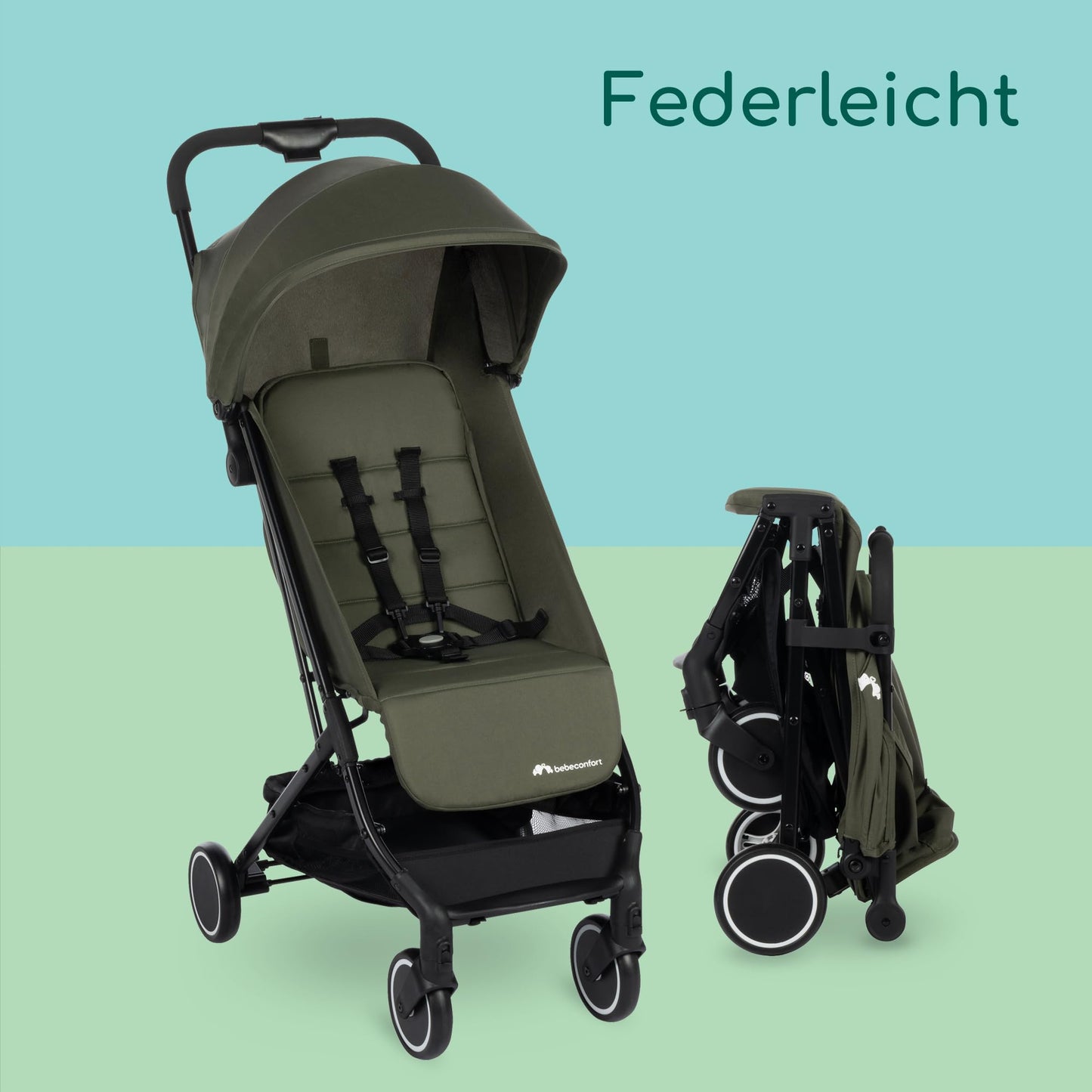 Bebeconfort Rainbow, Kinderwagen, Kompakt und Wendig, 6 Monaten bis 4 Jahre, bis zu 22 kg, Mineral Graphite