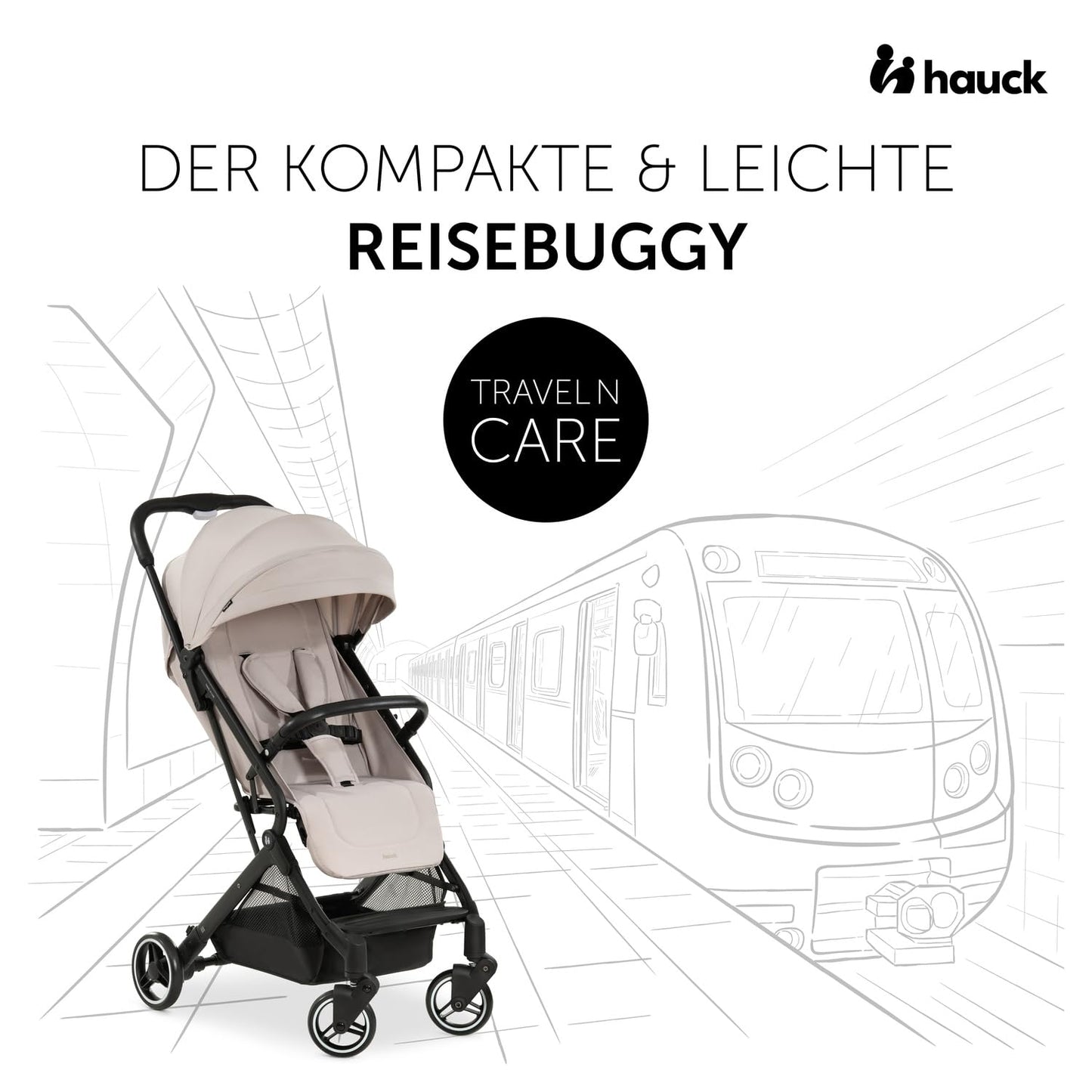 Hauck Travel N Care Dark Olive Kinderwagen – Leichter Reise Buggy für Kinder ab Geburt bis 22 kg mit Liegefunktion, kompakt und UPF 50+