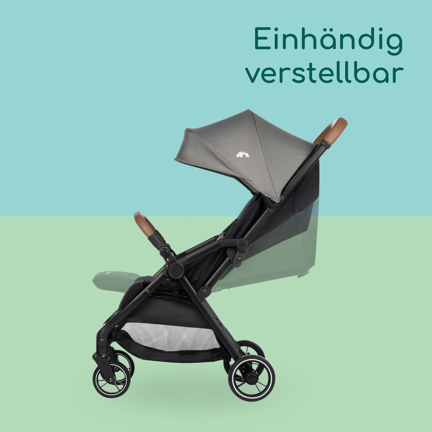 Bebeconfort Zephir, kompakter Baby Kinderwagen, 0–4 Jahre (bis zu 22 kg), leichter Reise Buggy (4,5 kg), in Kabinengröße, flacher und verstellbarer Sitz, Aufbewahrungskorb, Mineral Green