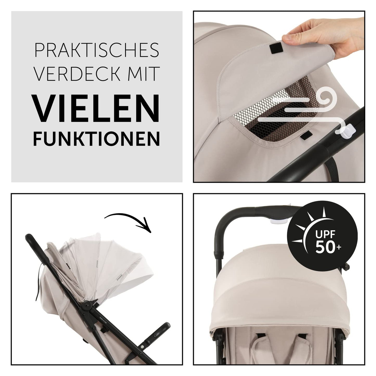 Hauck Travel N Care Dark Olive Kinderwagen – Leichter Reise Buggy für Kinder ab Geburt bis 22 kg mit Liegefunktion, kompakt und UPF 50+