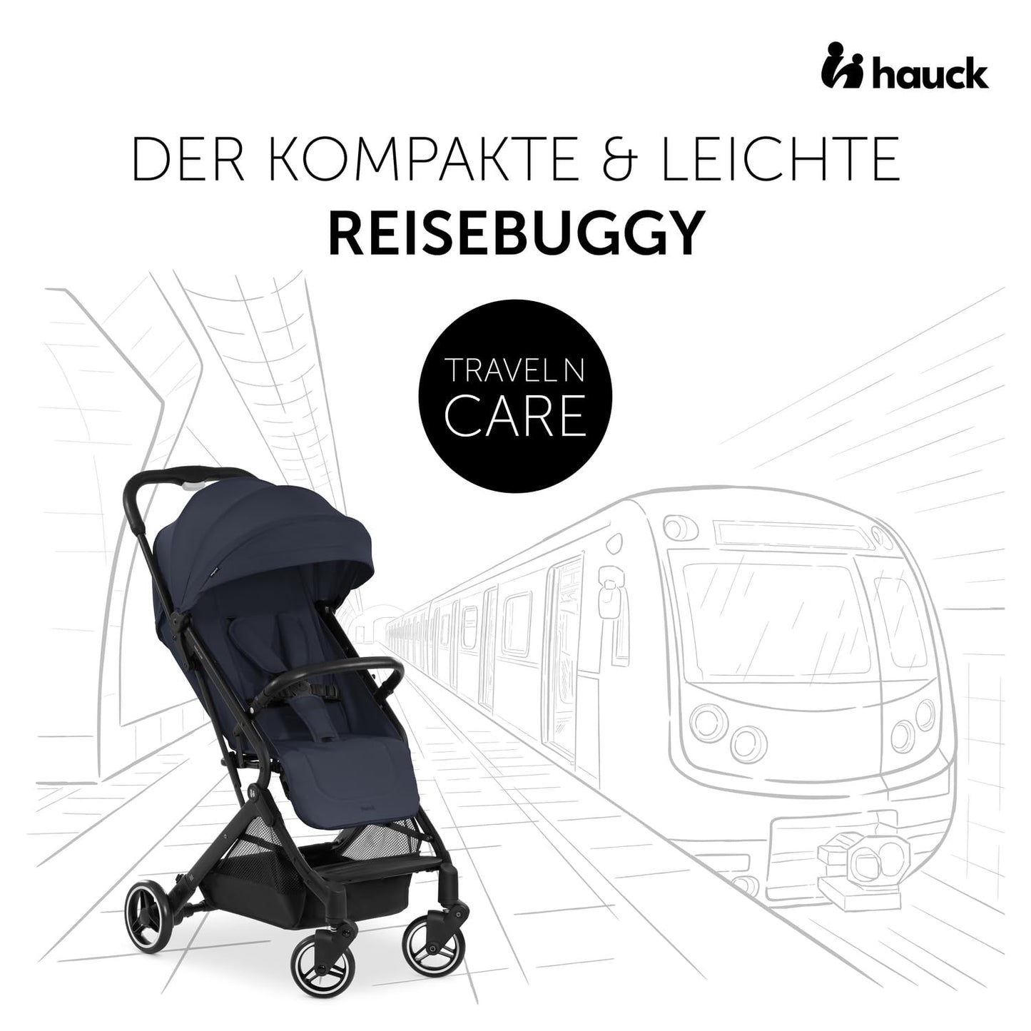 Hauck Travel N Care Dark Olive Kinderwagen – Leichter Reise Buggy für Kinder ab Geburt bis 22 kg mit Liegefunktion, kompakt und UPF 50+