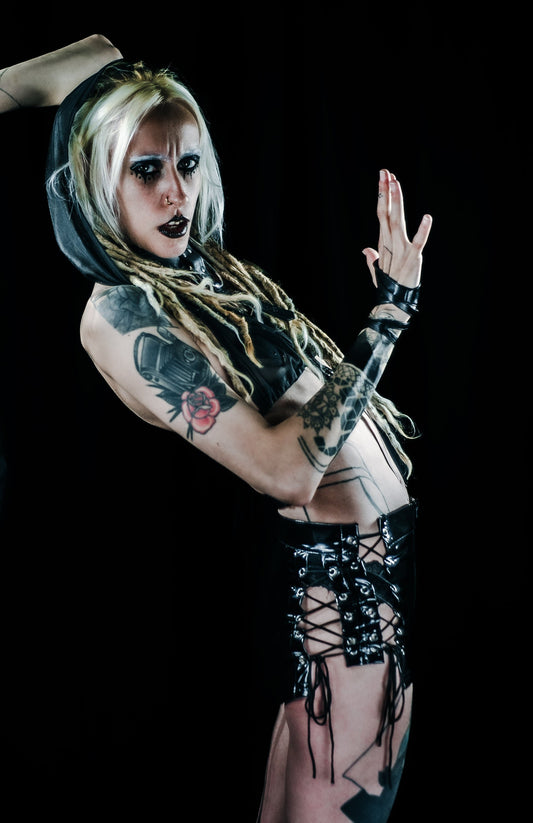 Wetlook Buckle Lingerie Set