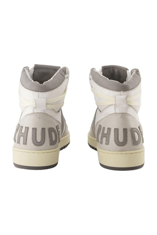 Sneakers Rhecess Hi - Rhude - Leder - Weiß/Grau
