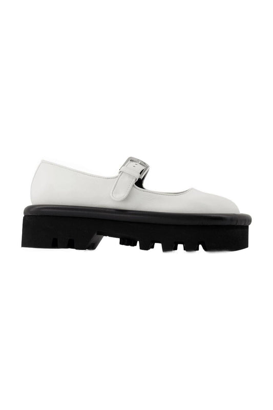 Schuhe Bumper Chunky aus weißem Leder