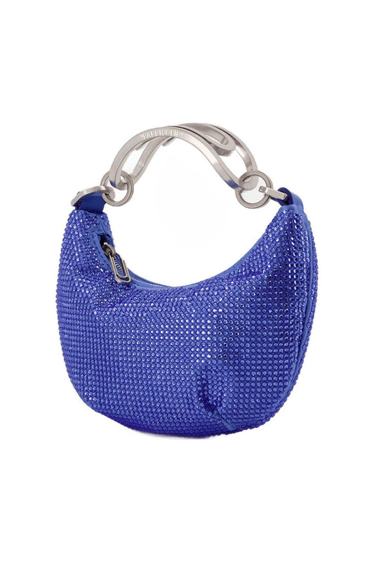 Tasche Binder Clip Mini in Strass / blau