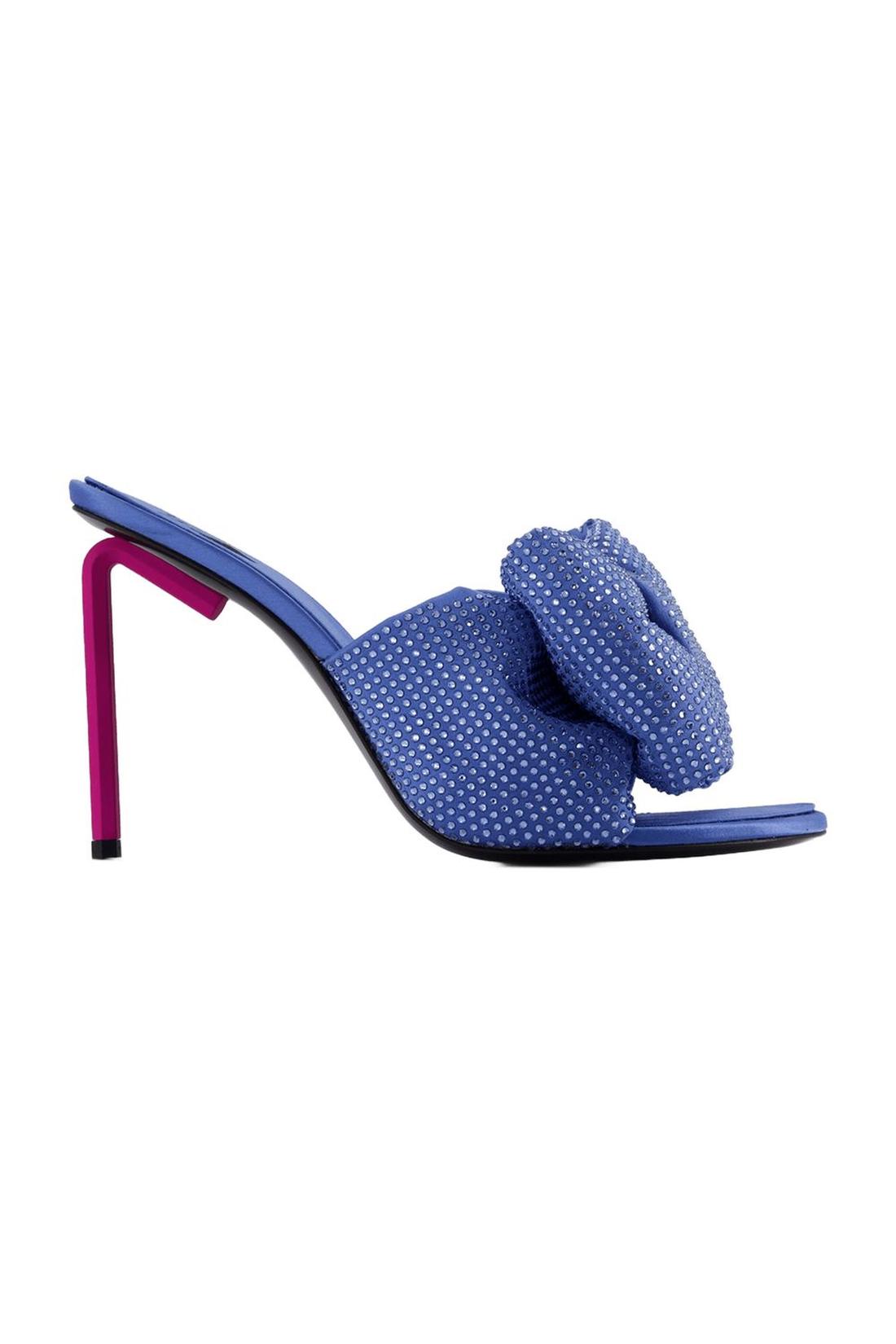 Allen Bow Mules Strass Pop in blau/rosa