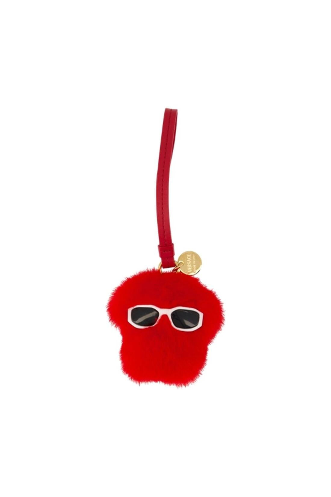 Schlüsselanhänger Charm - Versace - Leder - Rot