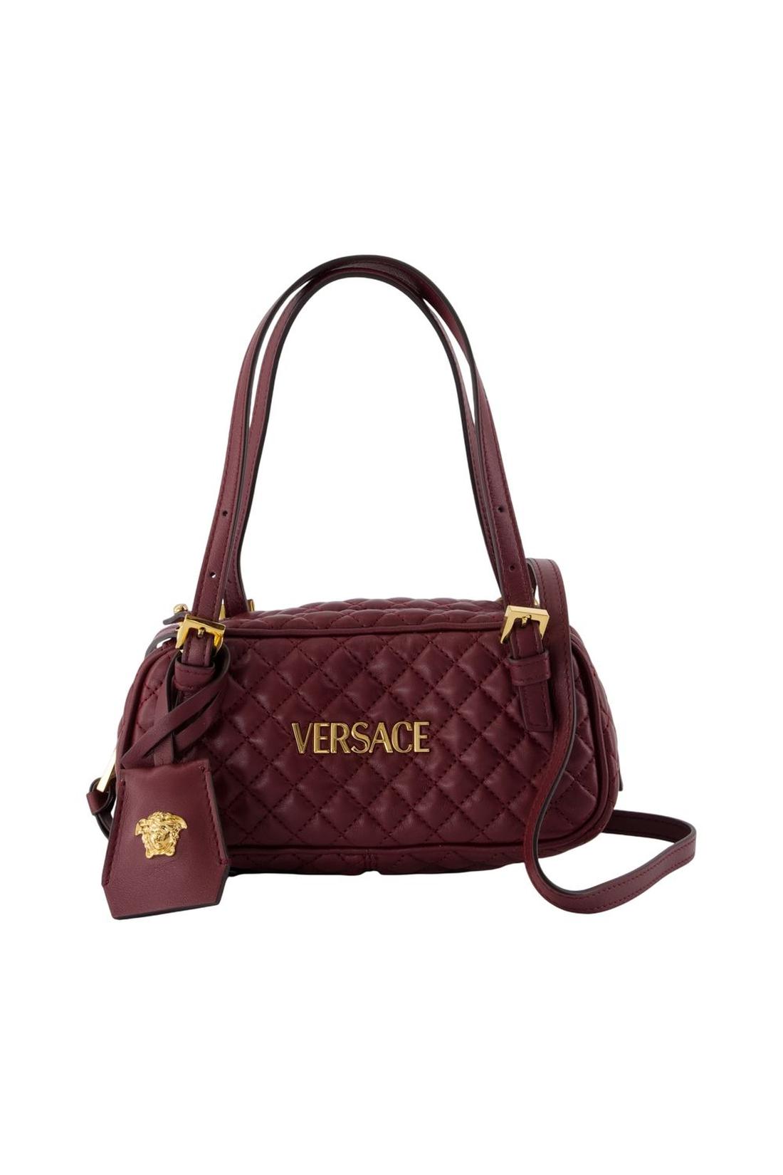 Mini-Schultertasche - Versace - Leder - Bordeaux