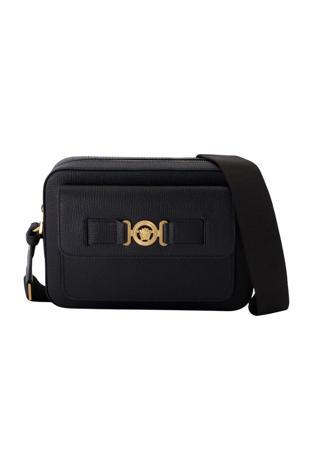 Schultertasche - Versace - Leder - Schwarz